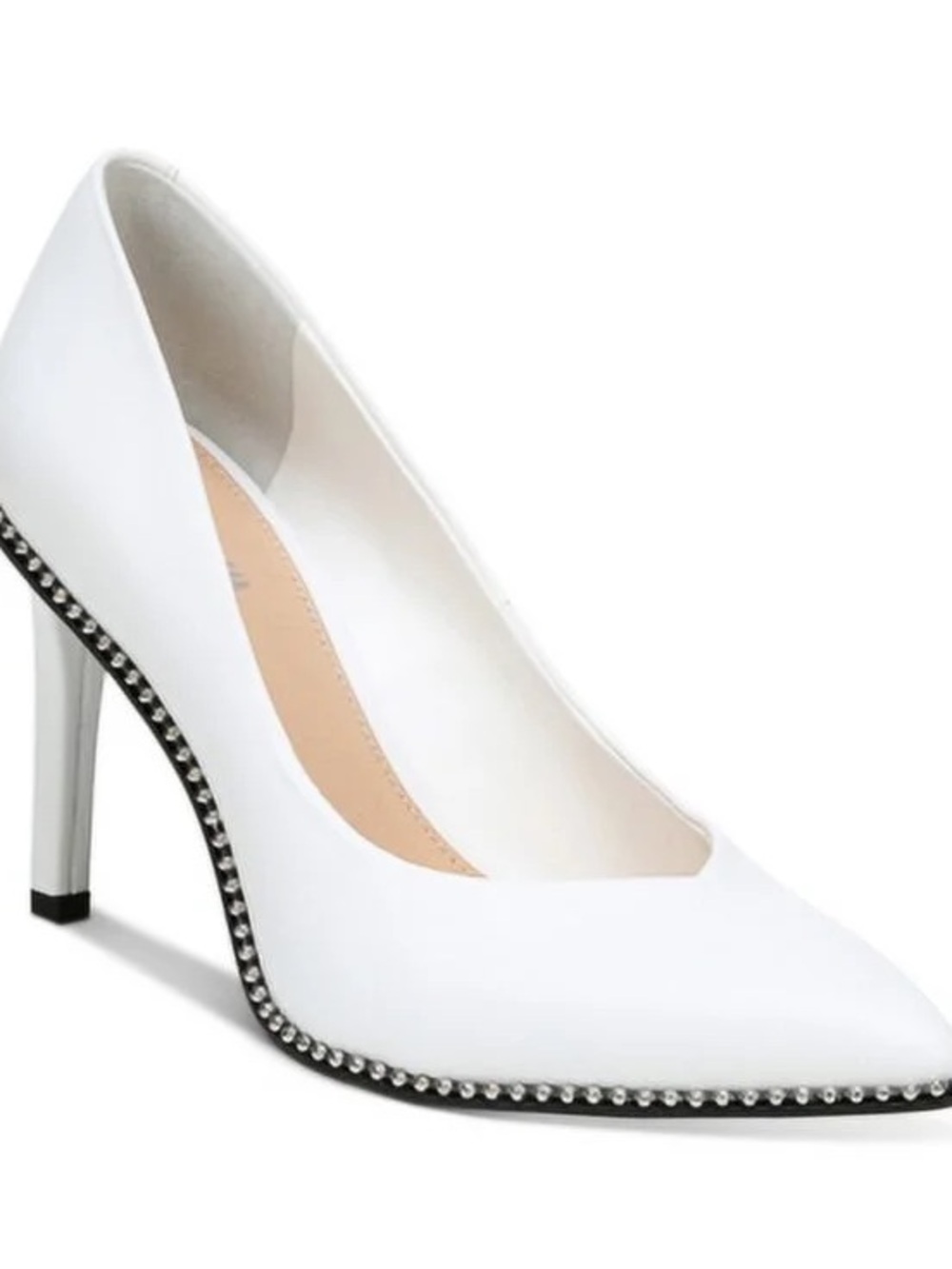 NWT Bar III Women’s Binsa P Faux Leather White Pointed Toe High Heel Pumps